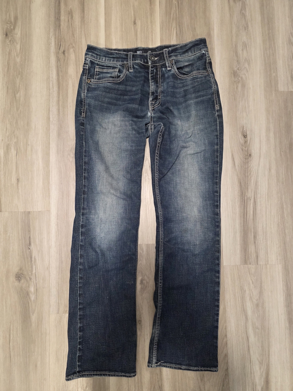 BKE Men's Dark Blue Washed Jeans
